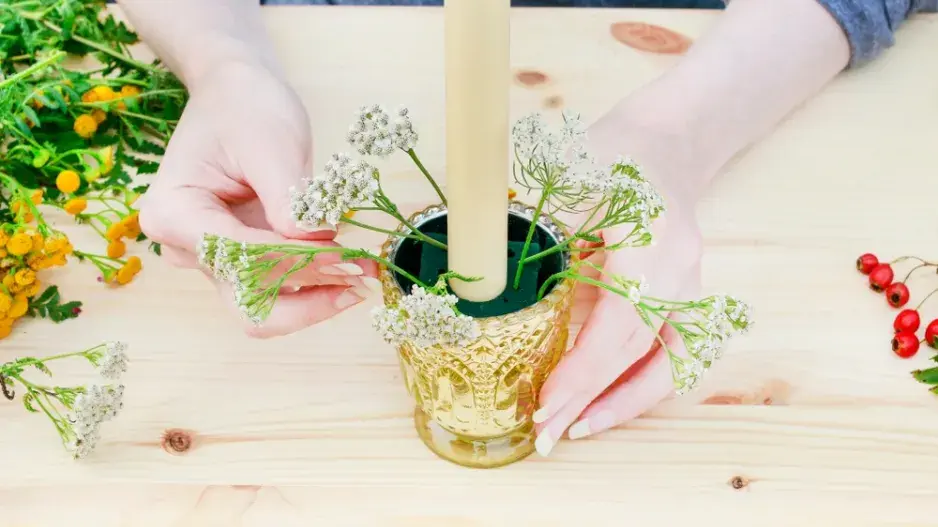 podzimní svícen DIY podzimní svícen DIY