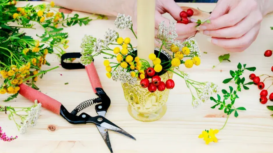 podzimní svícen DIY podzimní svícen DIY