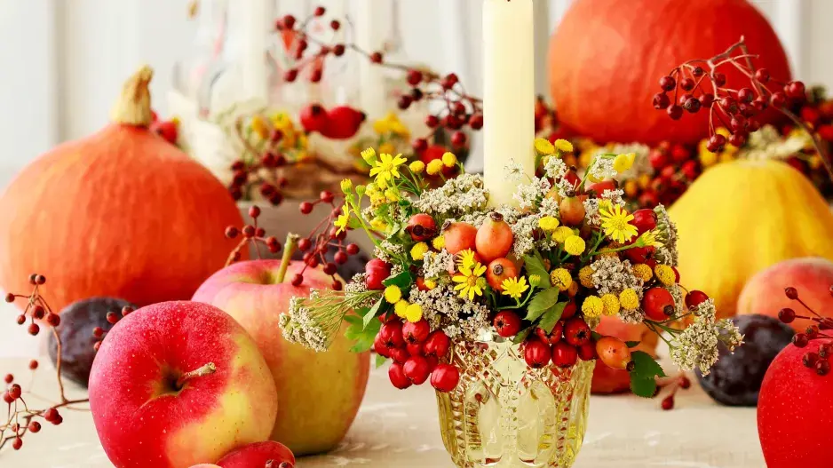 podzimní svícen DIY