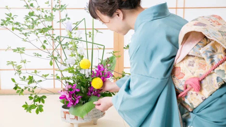 Aranžování rostlin zvané ikebana