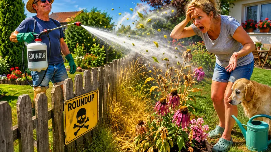 Zničený trávník a záhon po herbicidu, jak poznat poškození a co zdokumentovat