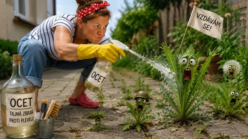 Plevel v chodníku