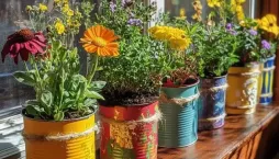 Květináče z plechovek 