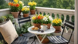 Nízké lilie na balkoně