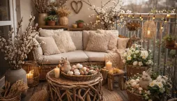 Jarní dekorace na balkonu